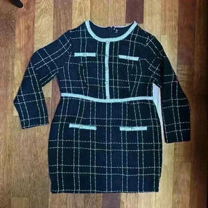 SHEIN | Privé Plaid Print  Button Detail Fitted Dress Size XL